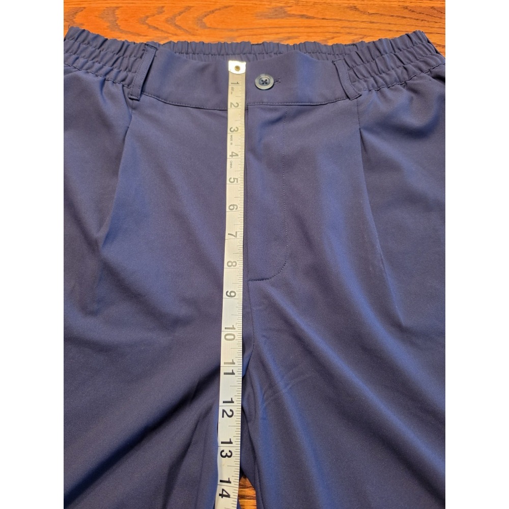 Beyond Yoga Status Stretch Wide Leg Trouser Pants Womens Medium Navy Pleated - Picture 11 of 14